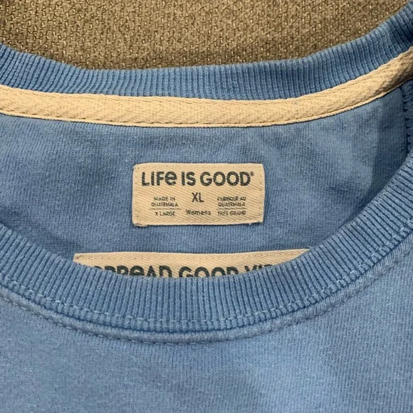 Life Is Good Light Blue Positive State Crewneck - Picture 4 of 6